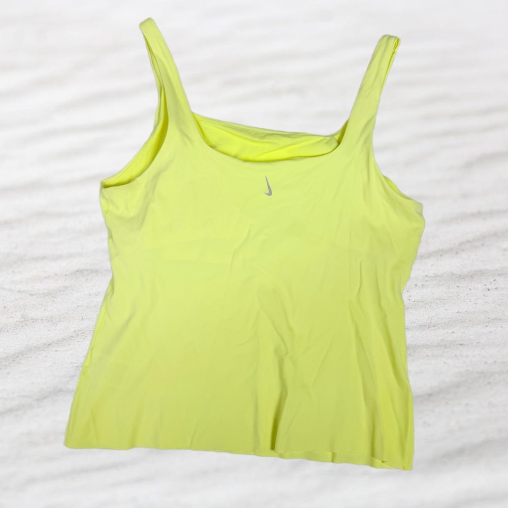Nike Women 1X Neon Yellow Dri-FIT Tank Top Plus Size Athletic Gym NWOT